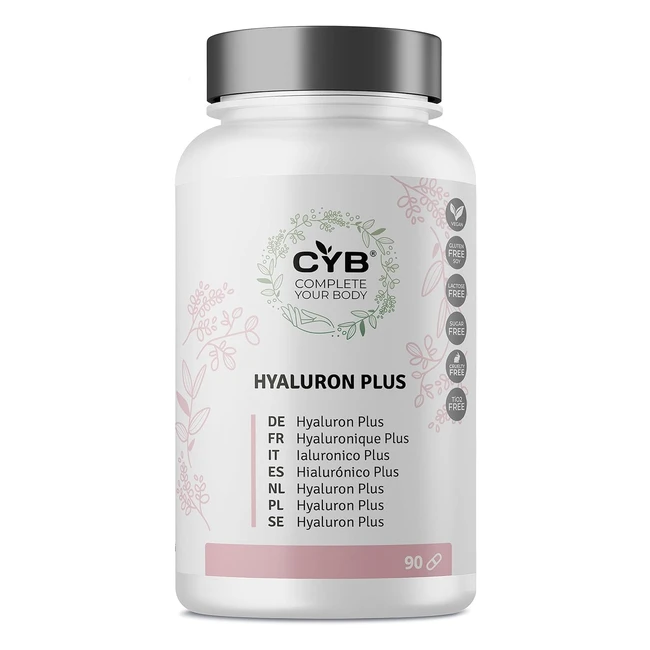 CYB Hyaluron Plus - Acido Ialuronico con Vitamina C e B12 - 90 Capsule per 3 Mesi