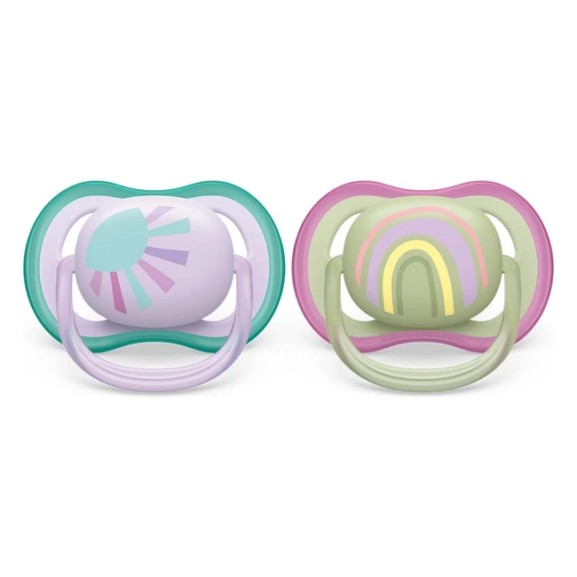 Philips Avent Ultra Air Soother - Breathable Baby Soothers for Babies 0-6 Months - BPA-Free - Model SCF08559