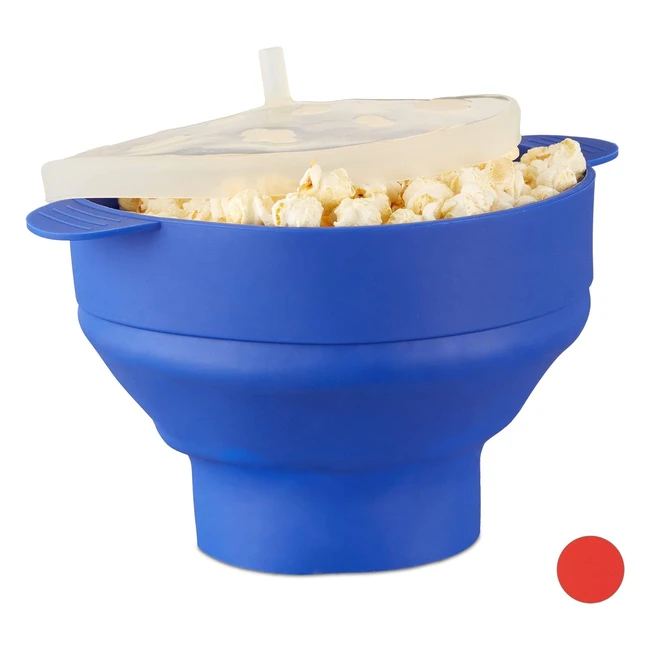 Popcorn Maker in Silicone da Microonde - Pieghevole Senza Olio - Relaxdays 1002
