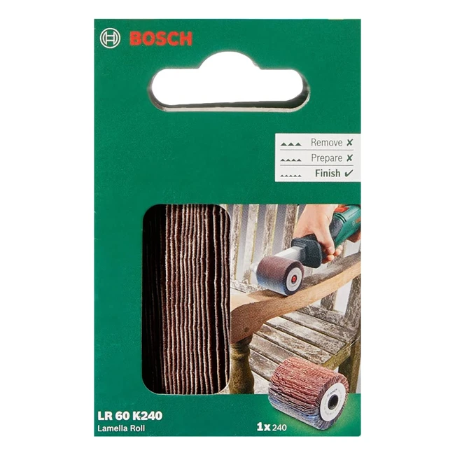 Bosch Rouleau Lamelles Boch PRR 250 ES - Accessoires pour ponçage de surfaces courbes - Largeur 60 - Grain 240