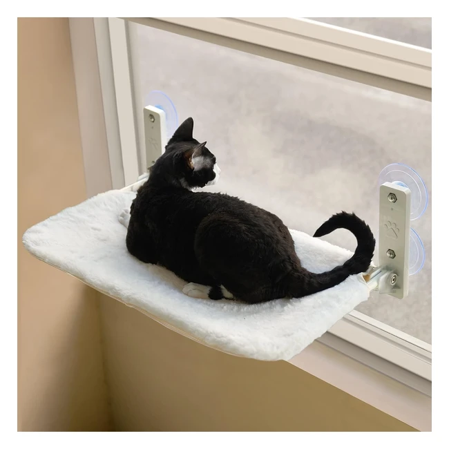 MEWOOFUN Cat Window Bed Hammock 54x30cm Foldable Cat Perch w Reversible Mat - H