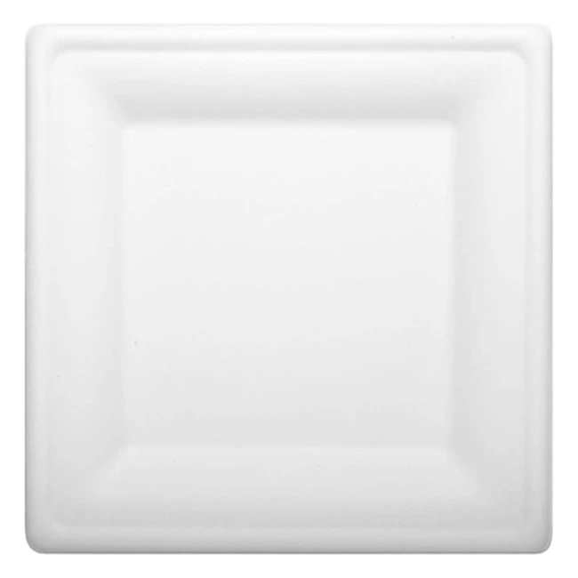 Bandeja rectangular de caña de azúcar 20x20 blanca - Papstar 84586