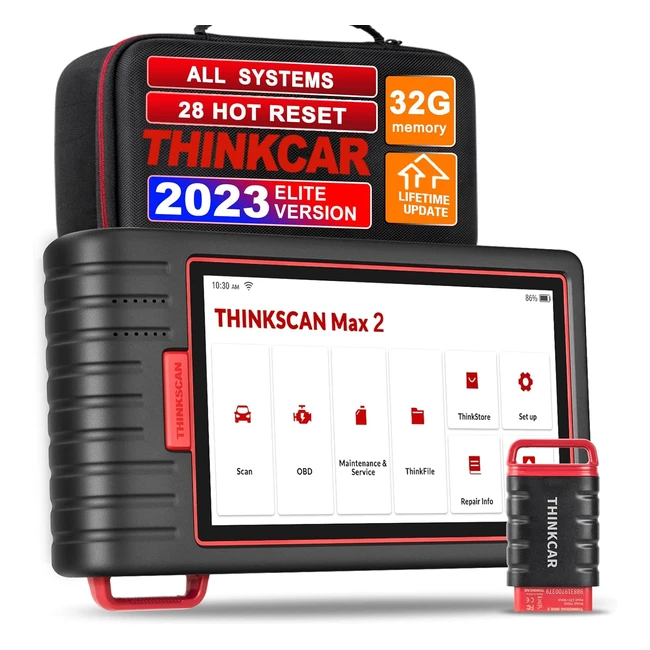 thinkcar thinkscan max2 OBD2 Diagnosegerät für alle Fahrzeuge - Alle Systemdiagnosen, Bluetooth, 28 Resets