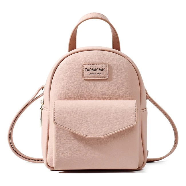 Aomiduo Mini Backpack Women Small Crossbody Purse Travel Shoulder Bags Handbag Wallet Leather Satchel School Bag Daypack - Pink