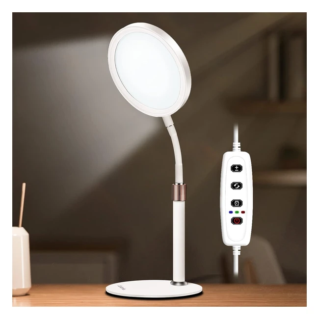 Sun Lamp Therapy UV-Free 10000 Lux | 3 Light Colors | 9 Brightness Levels