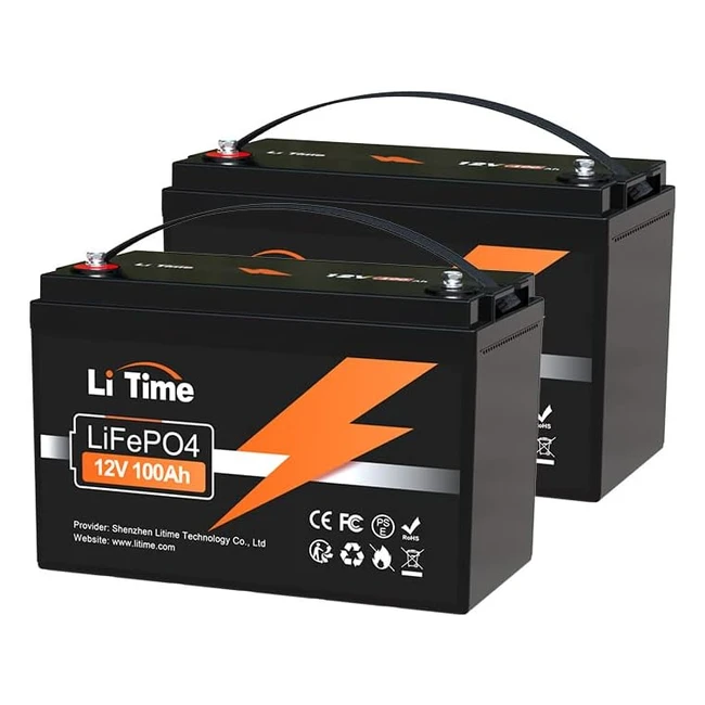 Batteria litio LiFePO4 12V 100Ah - 2 Confezioni - Alta durata e prestazioni
