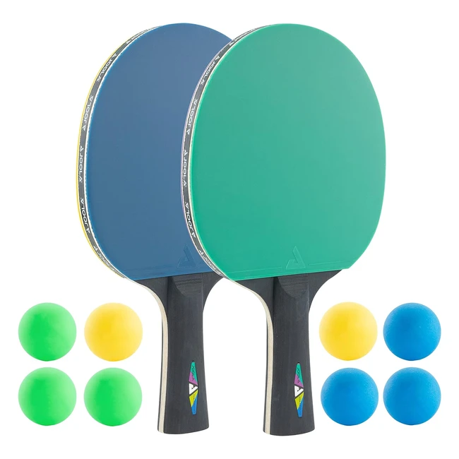Joola Juego de Raquetas de Tenis de Mesa - 2 Palos - 8 Pelotas - Ideal para Fami