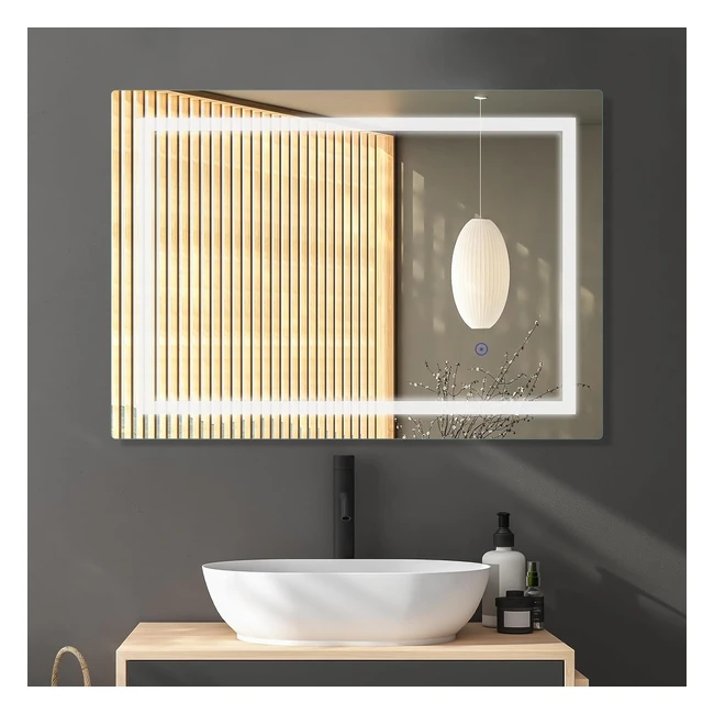 Miroir salle de bain LED Sanitemodar 70x90cm - Plus lumineux, installation facile