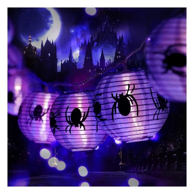 Guirlande lumineuse araigne Halloween 2m 10 LED violet dcoration maison