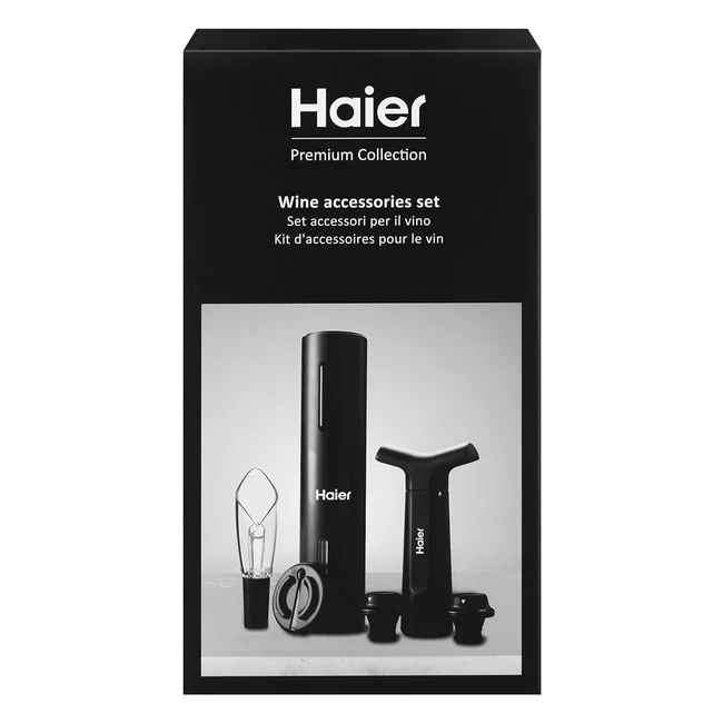Haier 6in1 Electric Wine Bottle Opener Kit - USB Rechargeable - Tulip Wine Aerat