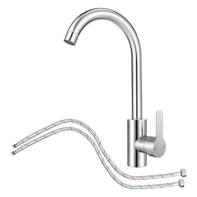 High Quality Stainless Steel Kitchen Sink Mixer Tap - 360 Rotation - Easy Installation - Satisfaction Guaranteed