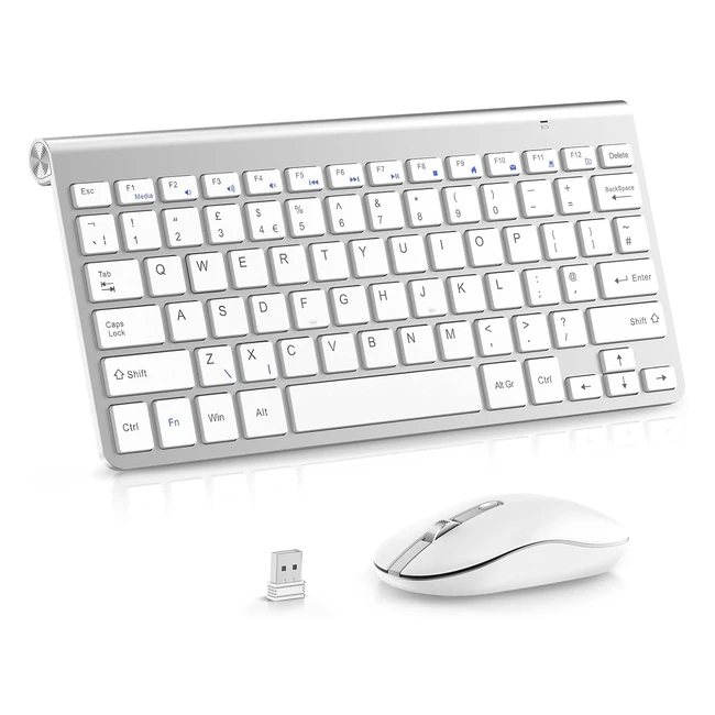 Mini Wireless Keyboard and Mouse Pinkcat 24G - Ultrathin Keyboard and Ergonomic Silent Mouse Set - 12 Multimedia Shortcuts