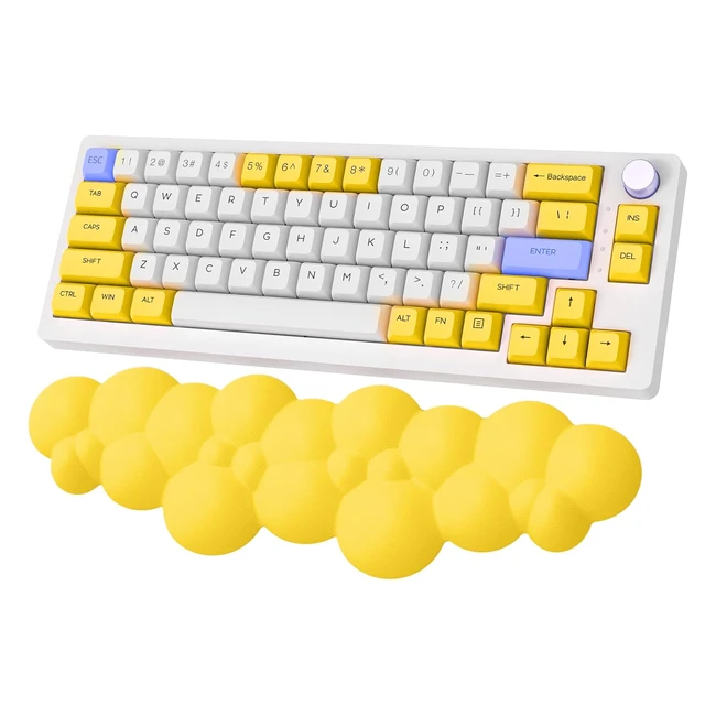 Repose-poignet en mousse mémoire de forme pour clavier - Confortable et ergonomique - Nuage jaune
