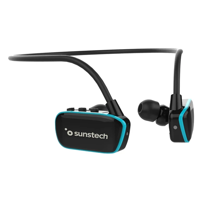 Lecteur MP3 étanche Sunstech Argos 4 Go avec coussinets d'oreille - Bleu