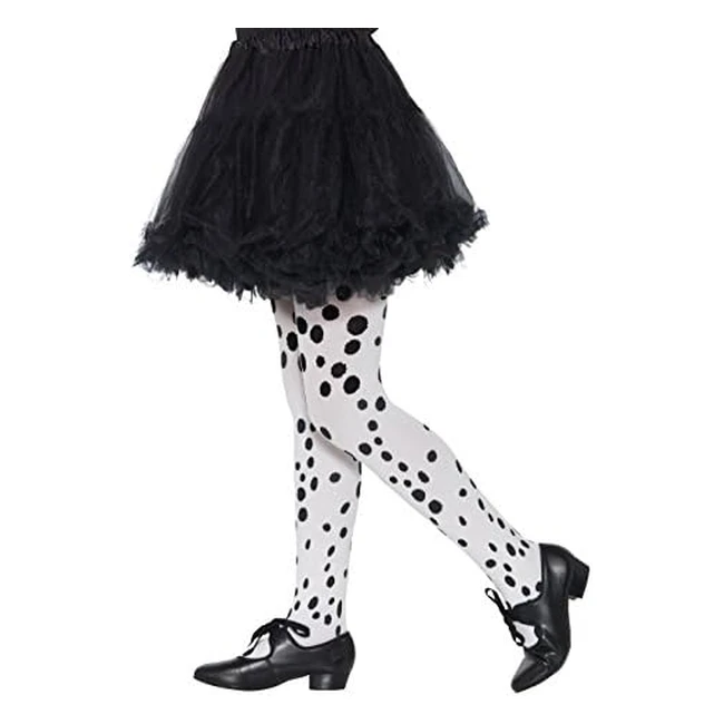 Smiffys 49763 Dalmatian Tights - Childs Girls, Black/White, One Size