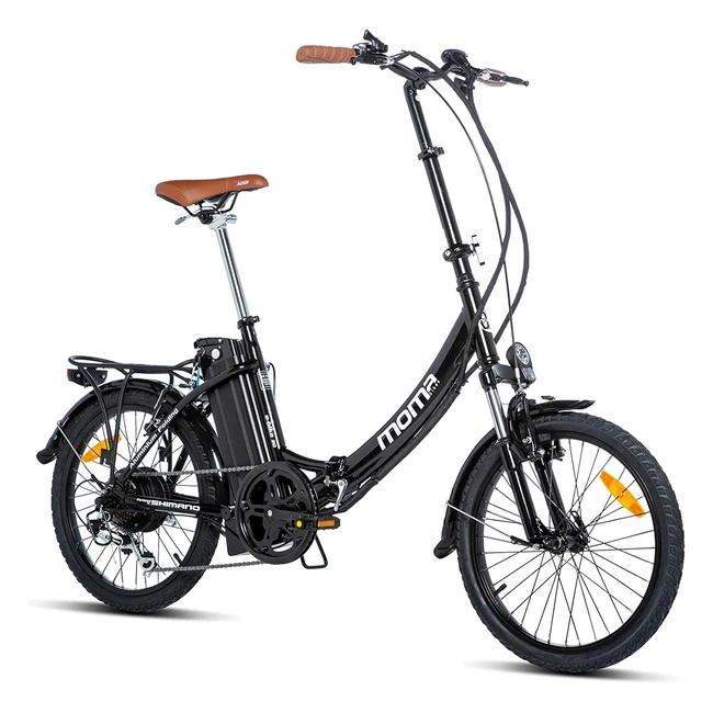 Vlo lectrique pliant de ville Moma Bikes E202 - Aluminium Shimano 7V - Batte