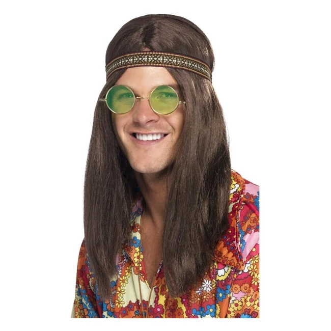 Kit Homme Hippie Smiffys avec Bandeau Lunettes et Collier - Rf 12345