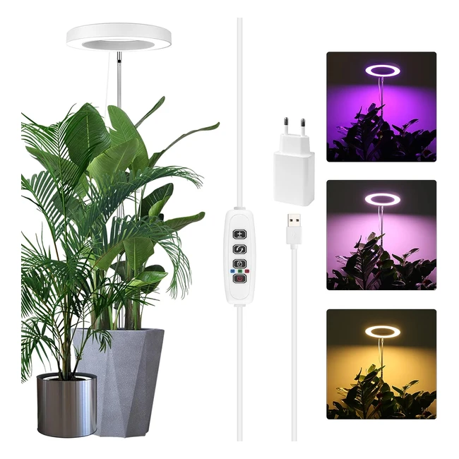 Sondiko Pflanzenlampe LED Vollspektrum bis zu 140 cm Höhe mit 72 LEDs 3 Beleuchtungsmodi 3912 Stunden Timer 9 Helligkeitsstufen verstellbare Höhe ideal für große Pflanzen