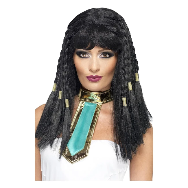 Peluca Cleopatra Smiffys 42081 con Trenzas y Borde Dorado