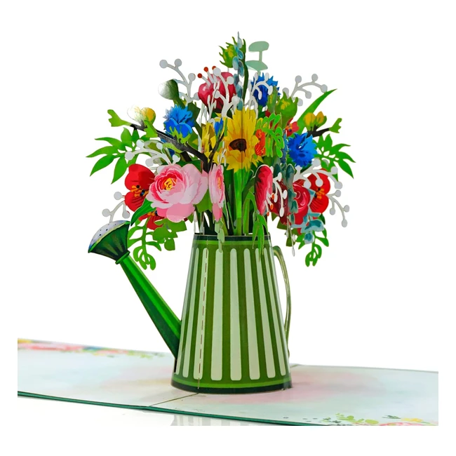Cutpopup Mother's Day Card - 3D Greeting with Watering Can Flower - UK