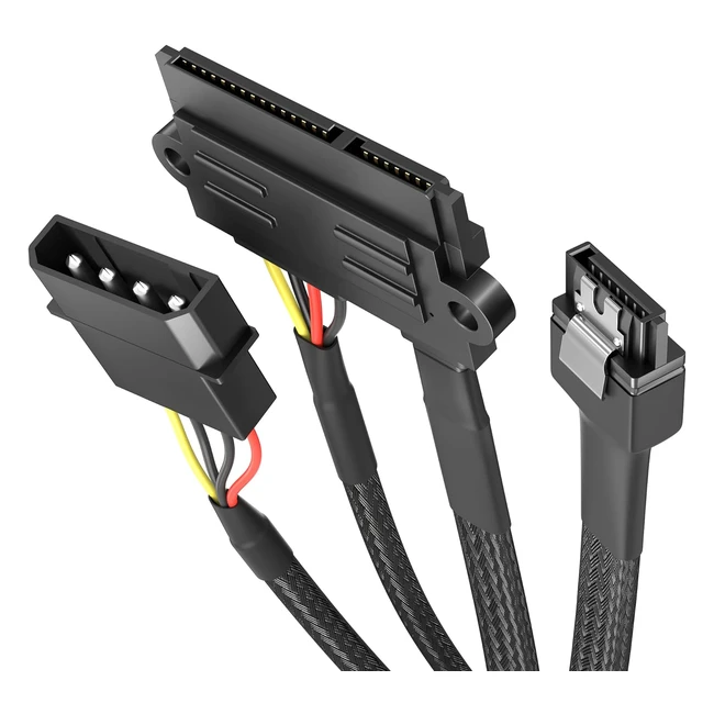 Cavo Kabeldirekt SATA 22 pin su 4 pin Molex e 7 pin SATA 3 6 Gbps per HDD SSD 