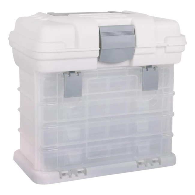 Rayher Sortierbox mit 4 Sortierkästen, Tragebox mit Deckelfach und Tragegriff, 275 x 175 x 26 cm, Aufbewahrungsbox 39574000