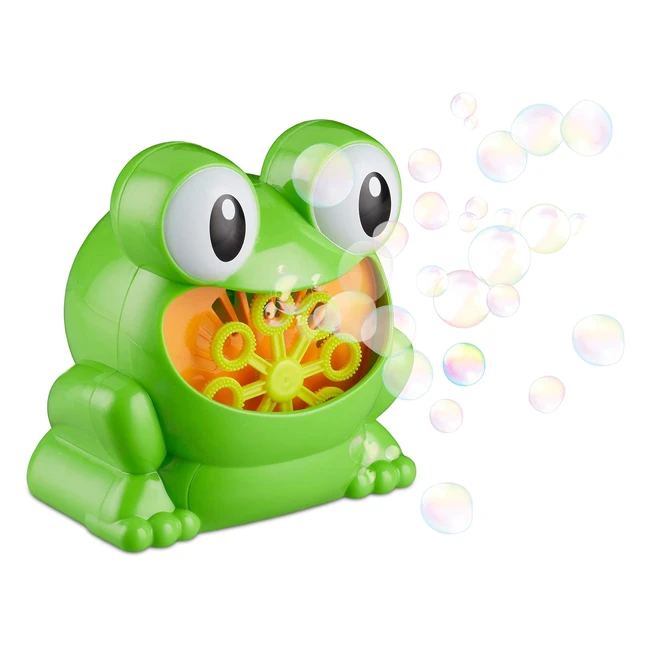 Machine à bulles Relaxdays 13 cm - Grenouille verte - Réf: ABC123 - Idéal pour les anniversaires et les mariages