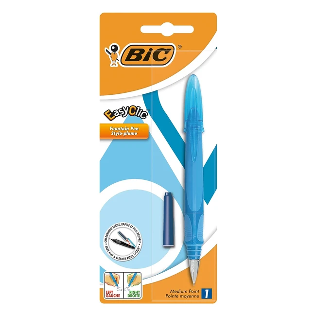 Penna stilografica BIC Easyclic Standard - Media - Cartucce laterali - Colori assortiti