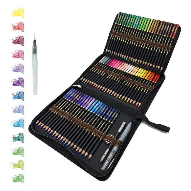 TVFLY 72 Watercolour Pencils Set - Big Pencil Case - Easy to Store - Suitable fo