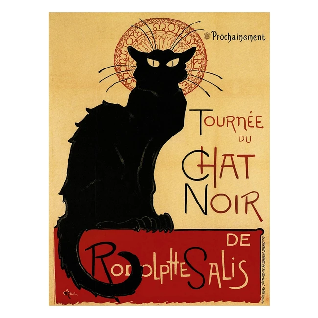 Affiche vintage Chat Noir Rodolphe Salis Paris France 12x16 - Bumblebeaver