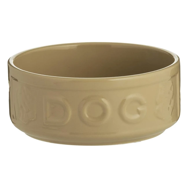 Mason Cash Cane Lettered Stoneware Dog Bowl - Durable  Practical - 15cm