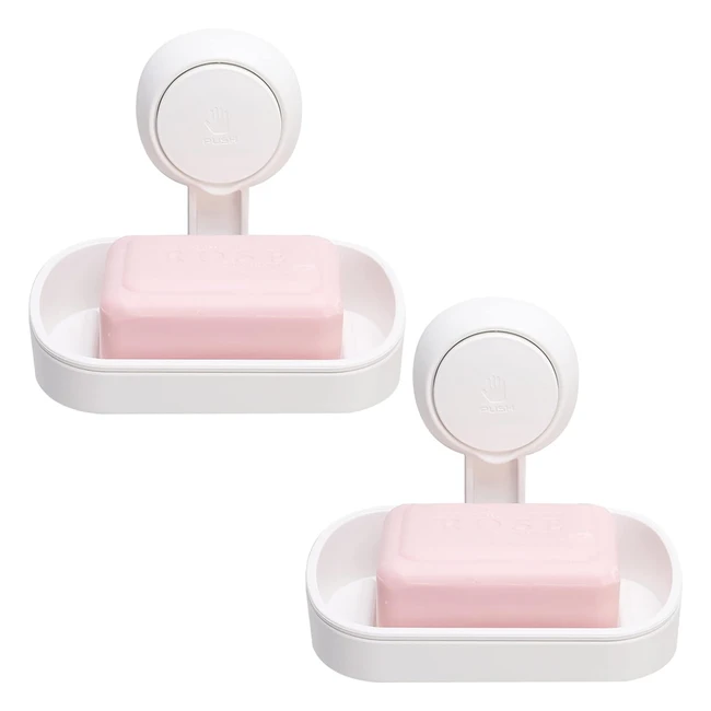 Taili Suction Cup Soap Dishes 2 Pack - Max Hold 5kg - Wall Mounted - No Drilling