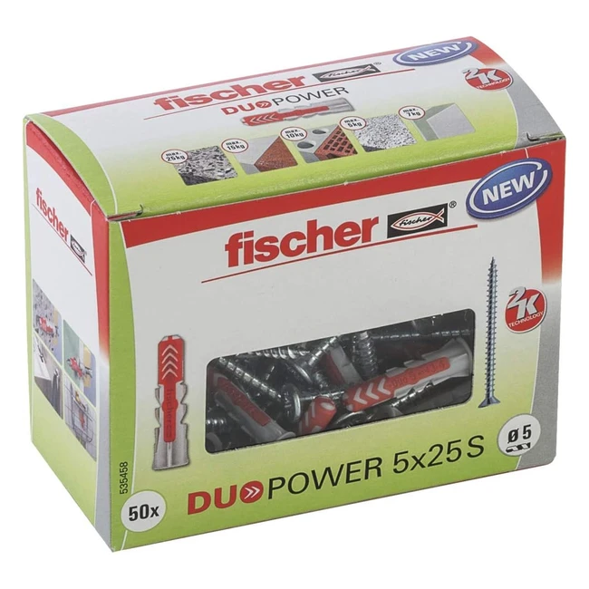 Tacos y tornillos universales Fischer Duopower 5x25 - PH 50