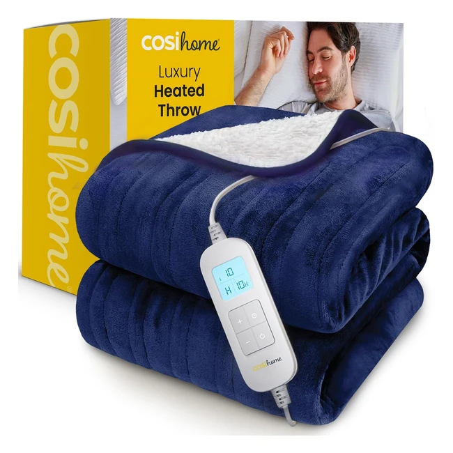 Cosi Home Luxury Heated Throw - Extra Large, 10hr Timer, 10 Heat Settings