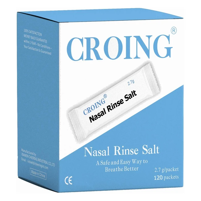 120 Paquetes de Sal para Rinocornio - Enjuague Nasal y Sinusal - Alivio de los C