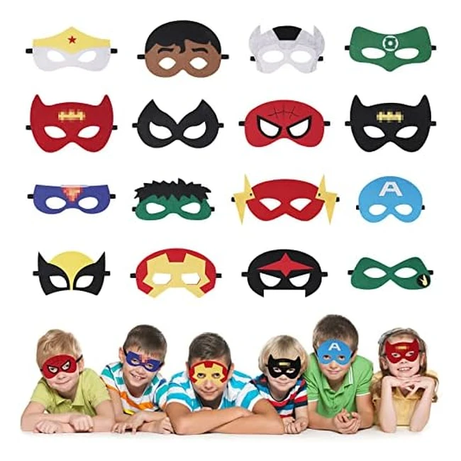 Máscaras para niños de superhéroes - URAQT - Set de mascaras de dibujos animados con cuerda elástica - Fiesta de disfraces