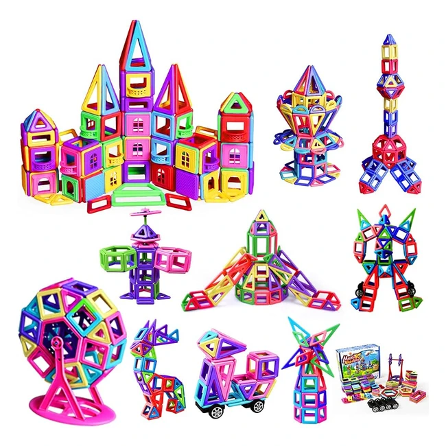 Happygoo 146 Pezzi Costruzioni Magnetiche per Bambini - Mini Blocchi Magnetici Gioco Magnetico - Giochi Intelligenti ed Educativi per Bambino 3-8 Anni
