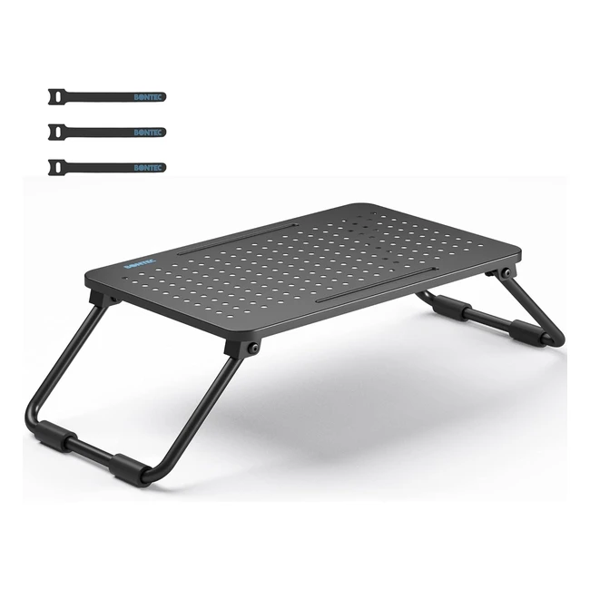 Bontec Monitor Stand Riser - 120mm High - Laptop Stand for Desk - Supports up to 15kg - Cable Ties Included