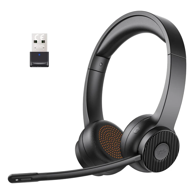 Cuffie Bluetooth V52 Eksa H16 - Cuffie Wireless con Microfono - Dongle USB - 55 Ore di Riproduzione