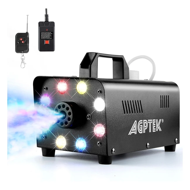 AGPtek Nebelmaschine mit Fernbedienung und LED-Licht  500W  stabil und tragbar