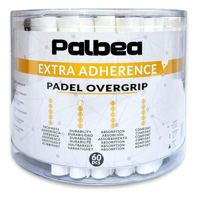 Overgrip Padel Extra Adherente Blanco - Paquete de 36 - Alta Absorción del Sudor