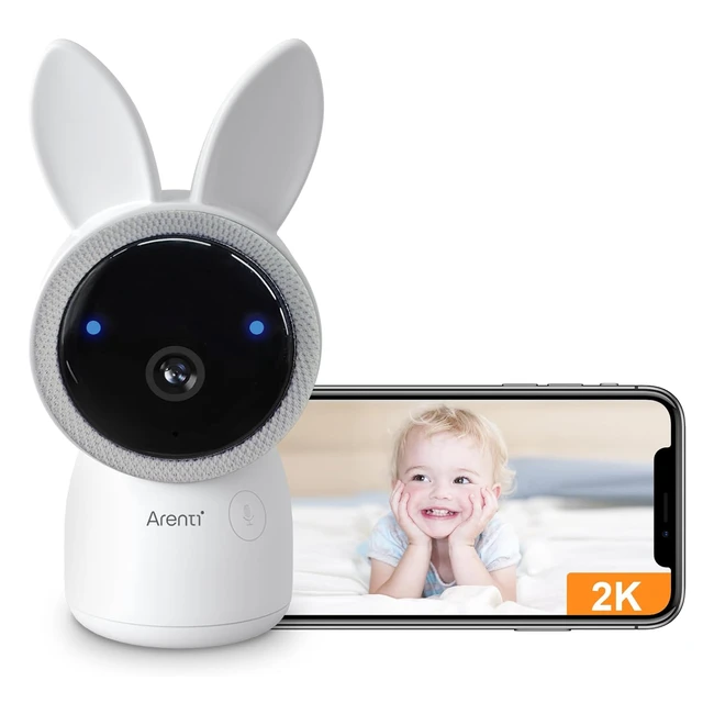Arenti Video Baby Camera Monitor 2K | Smart WiFi | Comfort Night Light | Crying Detection | Split Screen | Temp/Humidity Sensor | 2-Way Audio | One Camera Only