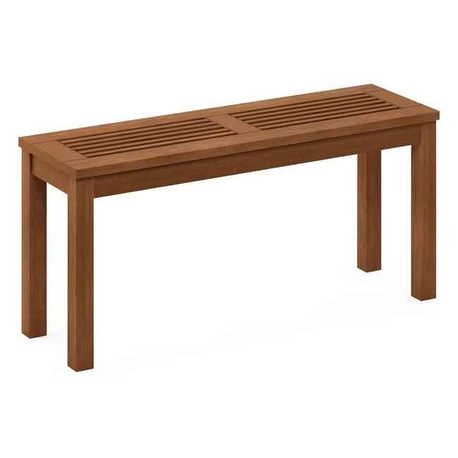 Furinno Hardwood Backless Bench - Teak Oil Wood, Natural - 9982 cm