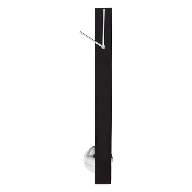 Kare Design Wanduhr Pendulum Schwarzsilber - Moderne Lautlose Pendeluhr - Rechteckige Schmale Designpendeluhren - Quarzuhrwerk - Ø 65cm