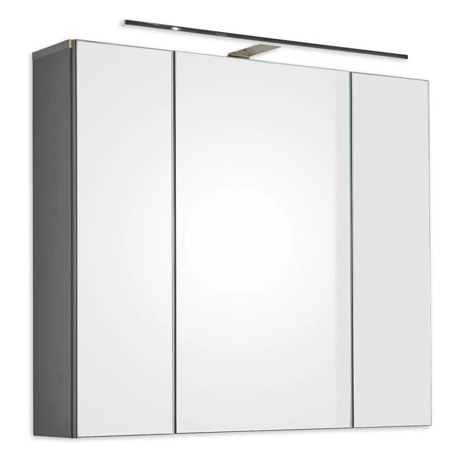 Badspiegelschrank mit LED-Beleuchtung viel Stauraum 80 x 695 x 17 cm