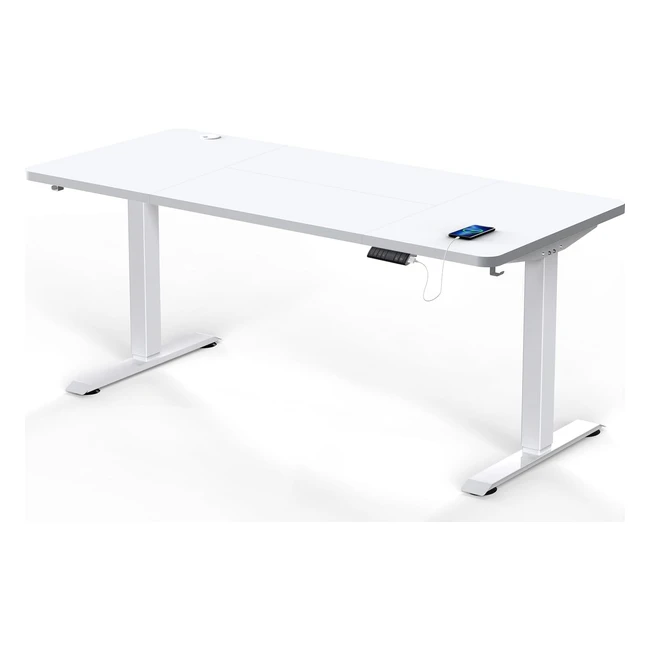 Flamaker Scrivania Regolabile in Altezza 180x80 cm - Standing Desk Elettrica, Grande, Ruote Bianco