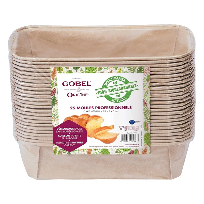 Pack de 25 moules professionnels Gobel en papier naturel 100% biodégradable