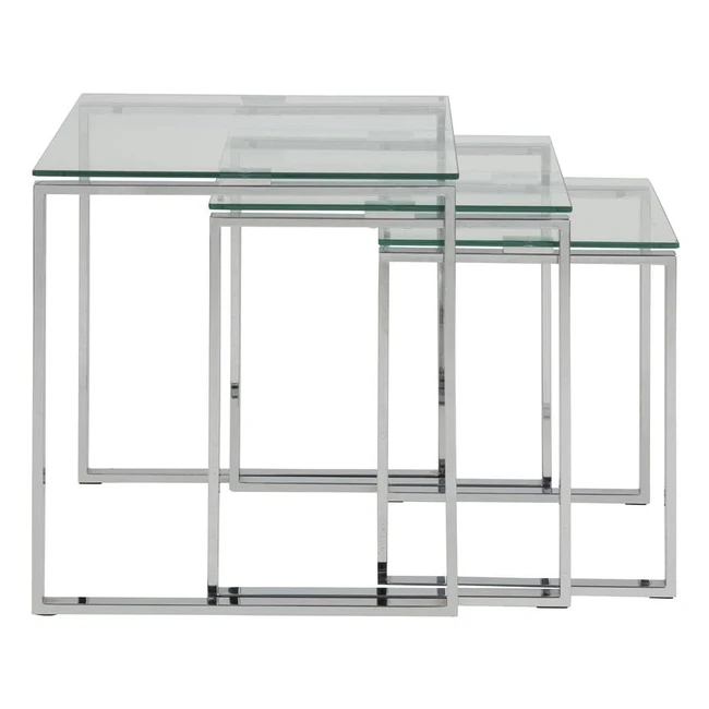 AC Design Furniture Jannis Set of 3 Nesting Tables - Modernes Design - Glasplatt