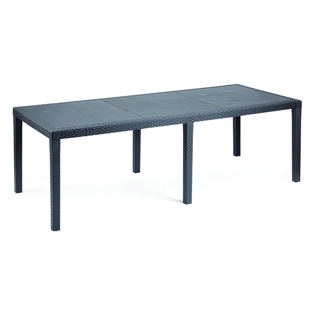 Table extérieure rectangulaire extensible anthracite 150x72x90cm - Made in Italy