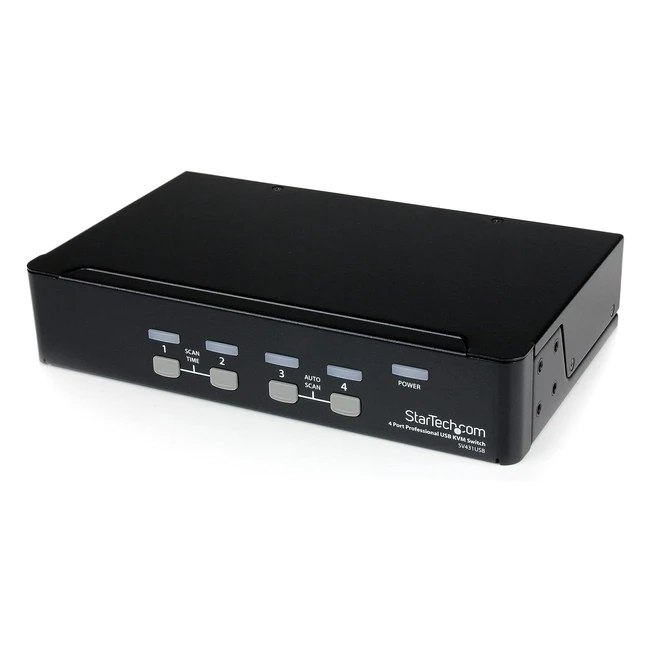 Startechcom Professioneller VGA/USB/KVMSwitch mit Hub 4 Ports 1 HE - Rackmontierbarer KVMSwitch SV431USB